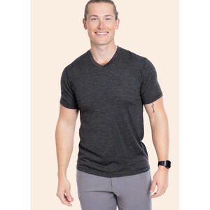 Woolly Everyday Merino Wool V-Neck T-Shirt Base Layer Gray Men’s XL